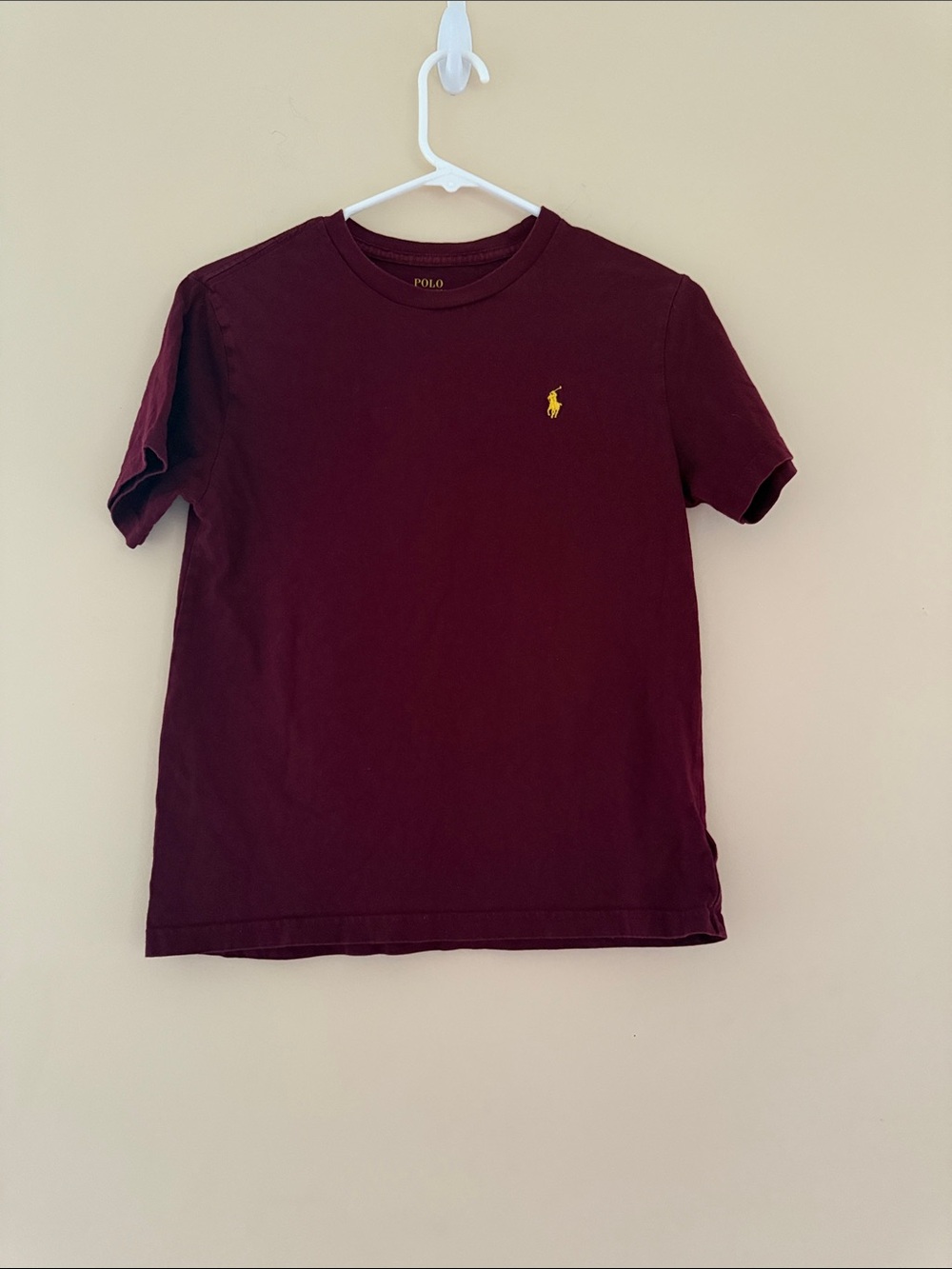 Ralph‎ Lauren Burgundy Tee with Yellow Pony